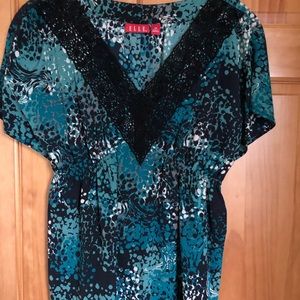 Blouse, looks brand new, colors: black/blue/green/aqua/white, narrow elastic